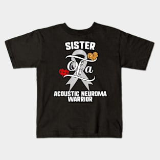 Sister Acoustic Neuroma Awareness Leopard  Plaid Kids T-Shirt